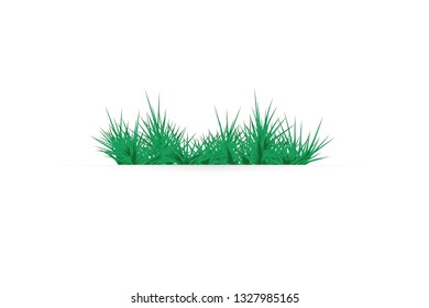 Green grass on a white background. glade in the forest of grass