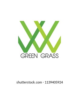 green grass overlapping lines symbol vector
