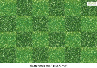 Green grass pattern and texture for soccer field, football field, rugby football field background. Vector illustration.