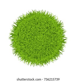 Green grass planet. Lawn nature in sphere shape. Abstract field texture. Ecology symbol. Vector Illustration