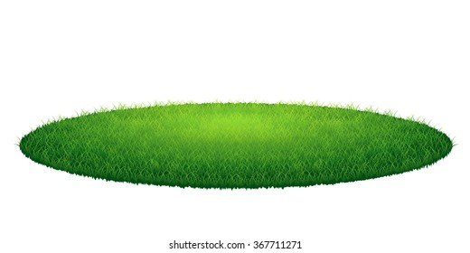 Green grass round arena. Vector illustration, isolated on white background