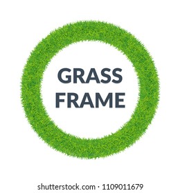 Green grass round frame.