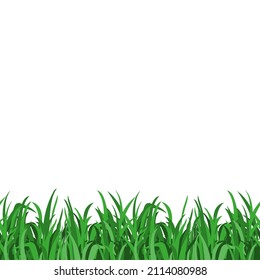 Green grass seamless pattern, Flat border of realistic grass 