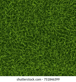 Green grass seamless pattern. Lawn nature background. Abstract field texture. Ecology symbol. Vector Illustration