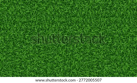 Green Grass Seamless Texture Background, Realistic Lush Field Flat Vector Pattern for Sports and Nature Landscape Design.