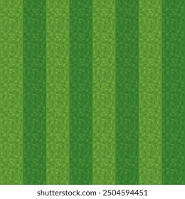 Green grass seamless texture on striped sports field. Top view of carpet or lawn. Vector background. Baseball, football, soccer or golf game. Fake plastic or fresh ground for play.