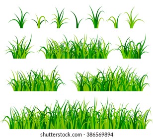 Green grass set vector