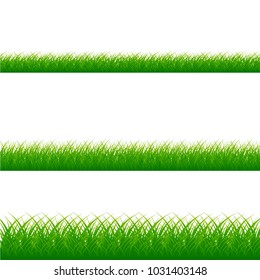 Green Grass Set, Vector Illustration