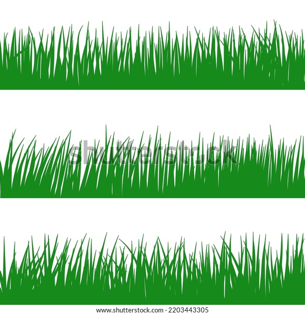 Green Grass Silhouette Flat Set Stock Vector (Royalty Free) 2203443305 ...