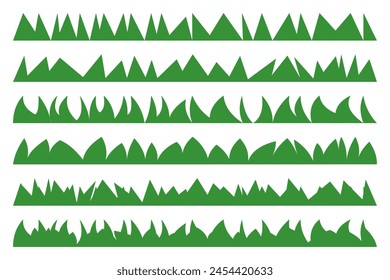 Green Grass Silhouettes Seamless Pattern. Abstract Illustration of Plants Isolated on White Background. Decorative Design for Banners, Posters, Greeting Cards, Social Media.