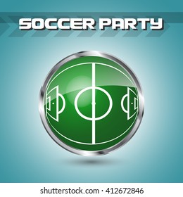 Green grass sphere with soccer field 
