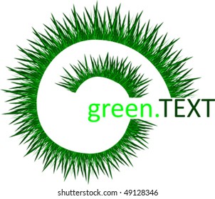 Green Grass Spiral Against A White Background. Vector Illustration.