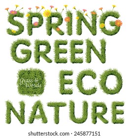 Green Grass Spring & Ecology Word