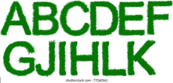 Green grass texture ABC, vector illustration