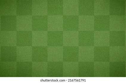 Green grass texture vector background. Horizontal field with pattern of squares. Surface for chess or soccer EPS10