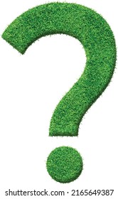 Green grass textured Question marks sign. Interrogation point, question symbols eco friendly aesthetics in fresh natural green grass pattern. svg