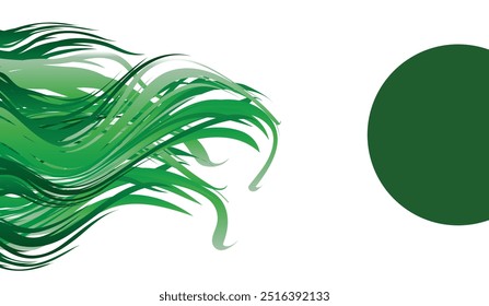 Green grass that is longitudinal to be used as a design element isolated from a white  background. Vector illustrations