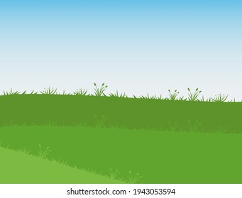 Hierba verde bajo un cielo despejado