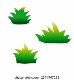 green grass vector design illustration. vector design of grass and bush shapes. cartoon icon of bush and grass