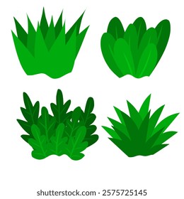 green grass vector design illustration. vector design of grass and bush shapes. cartoon icon of bush and grass