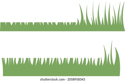 Green grass - vector flat cartoon mowed lawn. Creation of landscape design in the countryside.