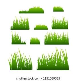 Green grass vector illustration isolated. Summer natural grassy green plant for garden. Grass template.