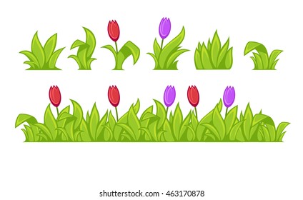 Green grass. Vector Illustration. Isolated on white.
