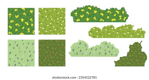 Green grass vector illustration. green lawn flower background poster wallpaper, design element easy to edit color