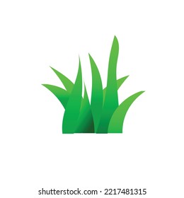 Green grass vector: natural, organic, bio, eco labels and shapes on white background.