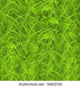 Green grass, vector seamless pattern