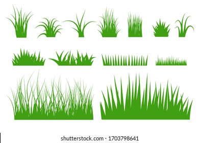 Green Grass Vector Set. Flat Design