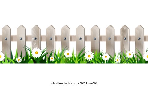 Green Grass Seamless Fence Stock Vector (Royalty Free) 391190656