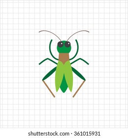 Green grasshopper icon