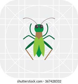 Green grasshopper icon