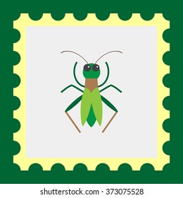 Green grasshopper icon