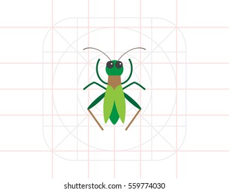 Green grasshopper icon