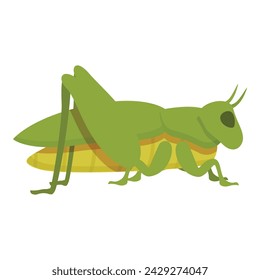 Green grasshopper icon cartoon vector. Nature insect. Figure natural