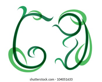 Green grassy summer font, letter G. EPS10 vector format