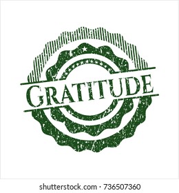 Green Gratitude rubber grunge stamp