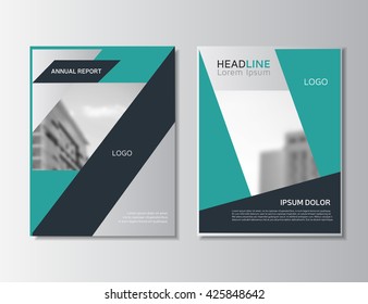 Green and gray Annual report, brochure layout, flyer template. Leaflet design. Vector illustration, eps 10