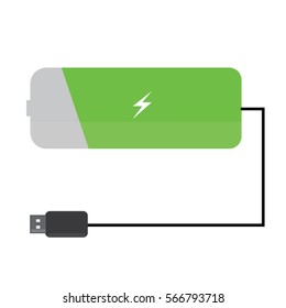 green and gray battery charger icon,vector