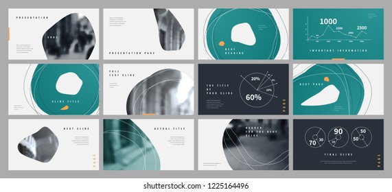 Green and Gray elements on a white background. This template is the best as a business presentation, used in marketing and advertising, the annual report, flyer and banner