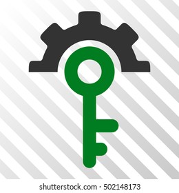 Green And Gray Key Options toolbar pictogram. Vector pictogram style is a flat bicolor symbol on diagonal hatch transparent background.