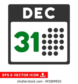 Green And Gray Last Year Day EPS vector pictogram. Illustration style is flat iconic bicolor symbol on a white background.