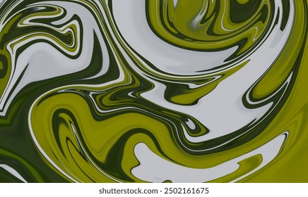 Green and gray liquid marble background, design element