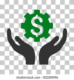 Green And Gray Maintenance Price interface pictogram. Vector pictograph style is a flat bicolor symbol on chess transparent background.