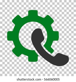 Green And Gray Phone Configuration interface icon. Vector pictogram style is a flat bicolor symbol on chess transparent background.