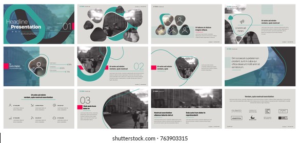 Green gray presentation templates elements on a white background. Vector infographics. Use in Presentation, flyer and leaflet, corporate report, marketing, advertising, annual report, banner.