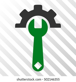 Green And Gray Service Tools interface toolbar pictogram. Vector pictogram style is a flat bicolor symbol on diagonal hatch transparent background.