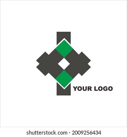 Green gray square blend logo vector.